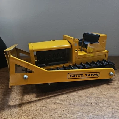Ertl Toys Yellow Steel Bulldozer Vintage 12 Inch Pressed Steel - Image 1 of 4