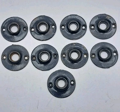 Antique Victorian Doorknob Collar Escutcheon Rosette Cast Iron Hardware Lot of 9 - Image 1 of 4