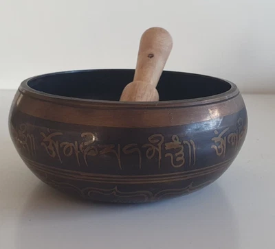 Vintage Singing Sound Bowl with Mallet - Image 1 of 4