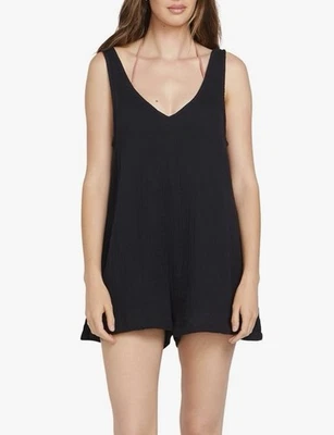 Volcom Juniors' Hang Loose Romper Swim Cover-up, Black, XL, MSRP $48 - Image 1 of 4