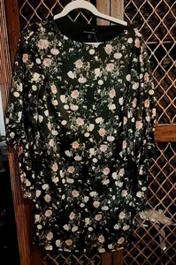 EUC $129 BANANA REPUBLIC Floral Bow Tie Sleeve Lined Wide Neck Shift Dress 6 - Picture 1 of 15