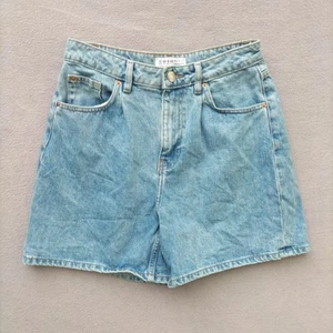 MOM Denim Shorts 28"W High Rise Blue Wide Organic Cotton 5" Inside Leg - Picture 1 of 7