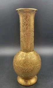 Porcelain Gold Wheeling Decorative Art Nouveau Edwardian Style Vase Floral Print - Picture 1 of 6