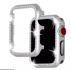 44mm Silver Women's Bling Crystal Diamonds Case For Apple Watch L203 - Picture 1 of 2