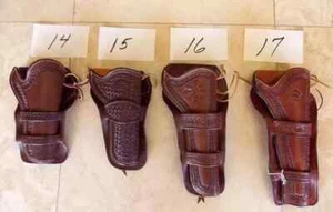 GUN HOLSTER REVOLVER PISTOL LEATHER MADE HAND TOOLED COWBOY WESTERN - Picture 1 of 3