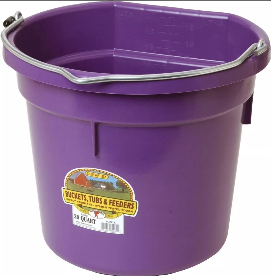 Little Giant Plastic Flat Back Bucket Purple 20qt 5 Gallon Livestock Farm Stock  - Image 1 of 1