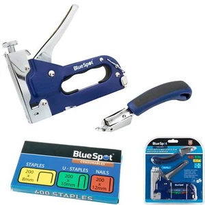 BlueSpot 3 Way Heavy Duty Staple Gun & Remover 600 Staples Adjustable Stapler - Picture 1 of 3