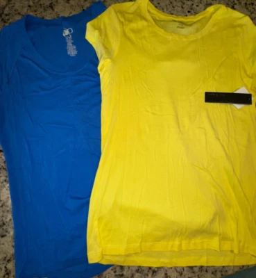 Juniors Nuevo Con Etiquetas Talla XL Extra Grande 15-17 Lote de Dos Camisetas Color Sólido ~Algodón Foto 1 de 3