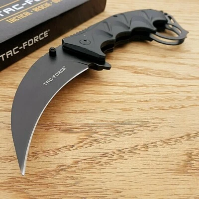 Tac Force Assisted Folding Knife 3.5" 3Cr13 Steel Blade Black Aluminum Handle - Image 1 of 4
