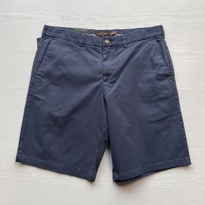 Black Brown 1826 Stretch Chino Shorts Mens 34 Blue 10 inch Inseam New - Picture 1 of 12