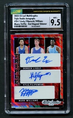 2022-23 Leaf MultiGraphics Lively, Filipowski, Williams, Moore, Griffin CSG 9.5 - Image 1 of 2