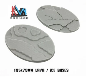3D Printed - 105x70mm Oval Scenic Lava / Ice / Earth Style Bases - Picture 1 of 4