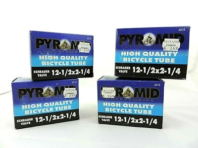 4Pyramid High Quality Bicycle Tube 12-1/2 x 2-1/4 Schrader Valve New Ships Free  - Image 1 of 4