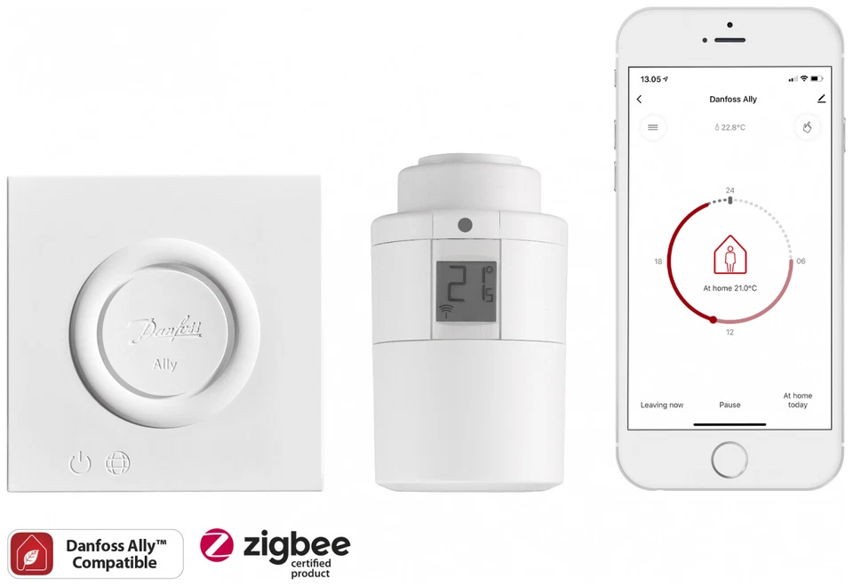 Radiator Valve Smart Thermostat Danfoss Ally ZigBee RA M30 TRV 014G2420 014G2440 - Image 1 of 1
