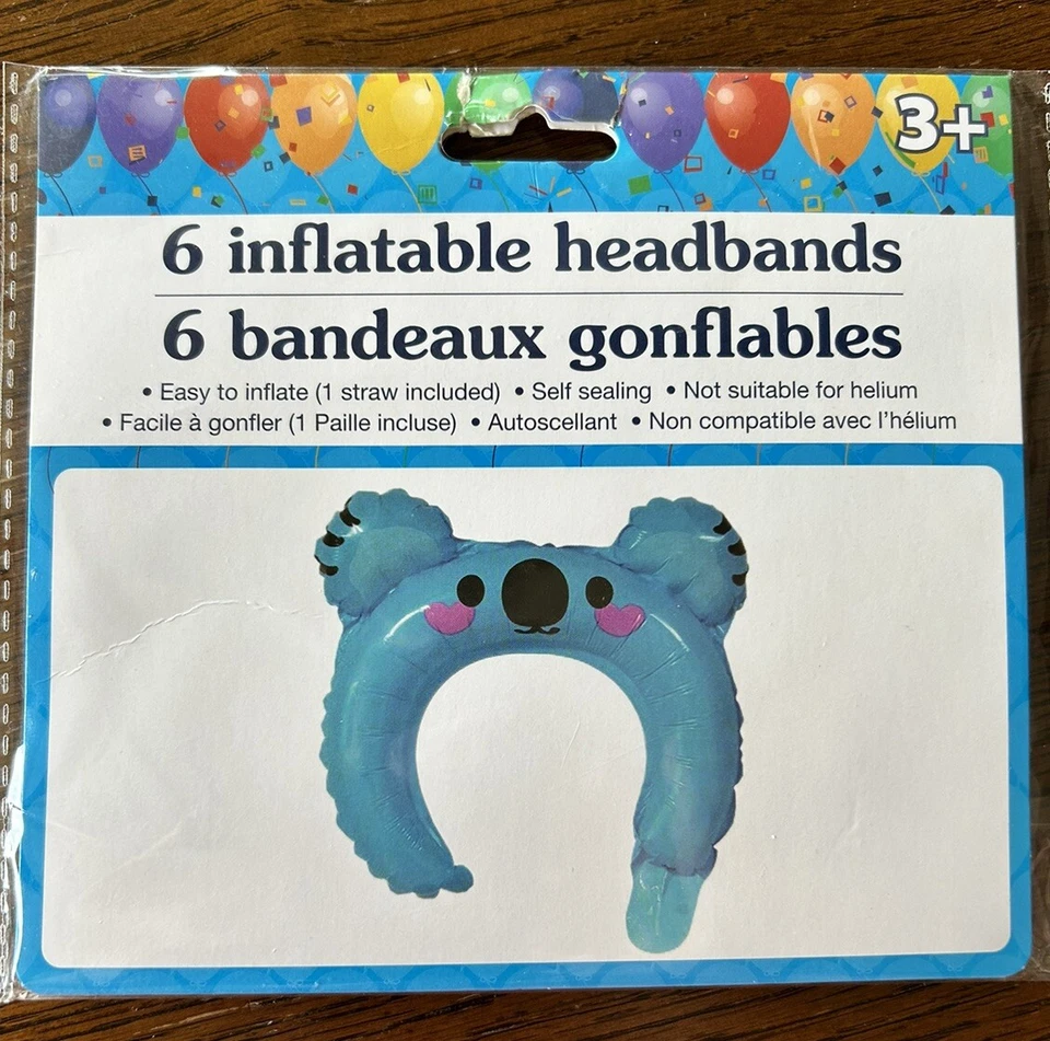 Conjunto de 6 tiaras infláveis Koala - Imagem 1 de 1