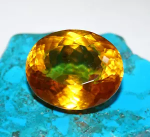 Natürlicher zertifizierter 108,80 ct ovale Form gelber Citrin brasilianischer loser Edelstein - Bild 1 von 9