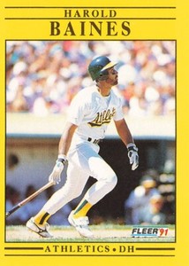 1991 Fleer #2 Harold Baines Oakland Athletics