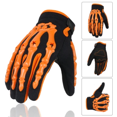 Guantes de dedo completo para hombre para ciclismo motociclista carreras motocicleta esqueleto gótico calavera hueso Foto 1 de 4