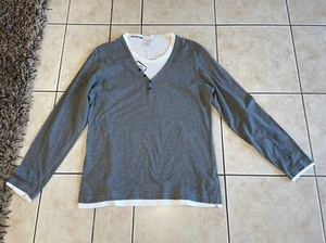 Leichtes Herren Shirt*S. Oliver*Gr.: XL-54, Langarm, grau, weißer Einsatz Kragen - Bild 1 von 8