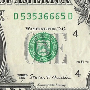 Trinary 3s 5s 6s Fancy Serial Number One Dollar Bill D53536665D - Picture 1 of 11