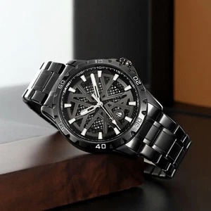 SKMEI Men Quartz Watch Military Wristwatch Stainless Steel Males Silver Watch - Picture 1 of 21