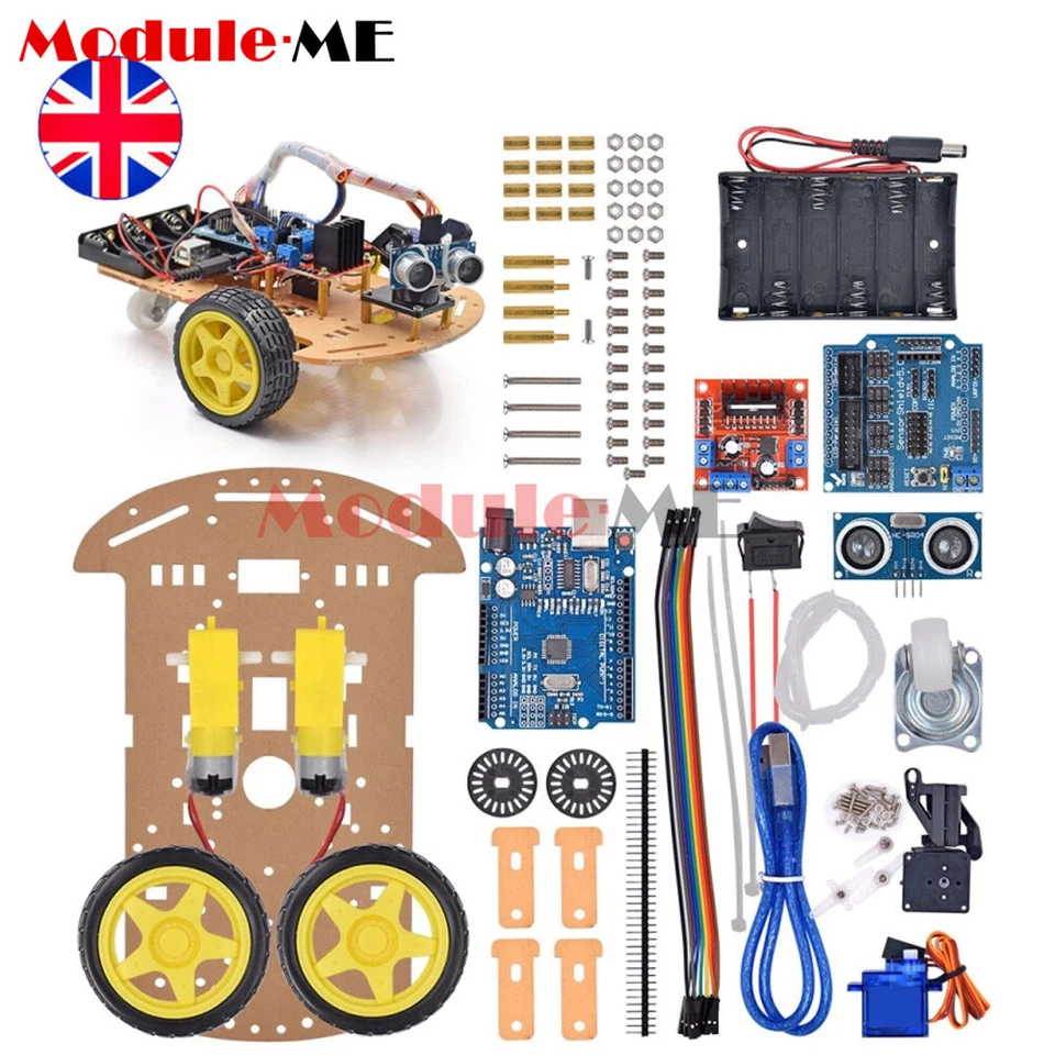 Avoidance Tracking Smart Robot Car Chassis Kit Ultrasonic module For Arduino K - Image 1 of 4