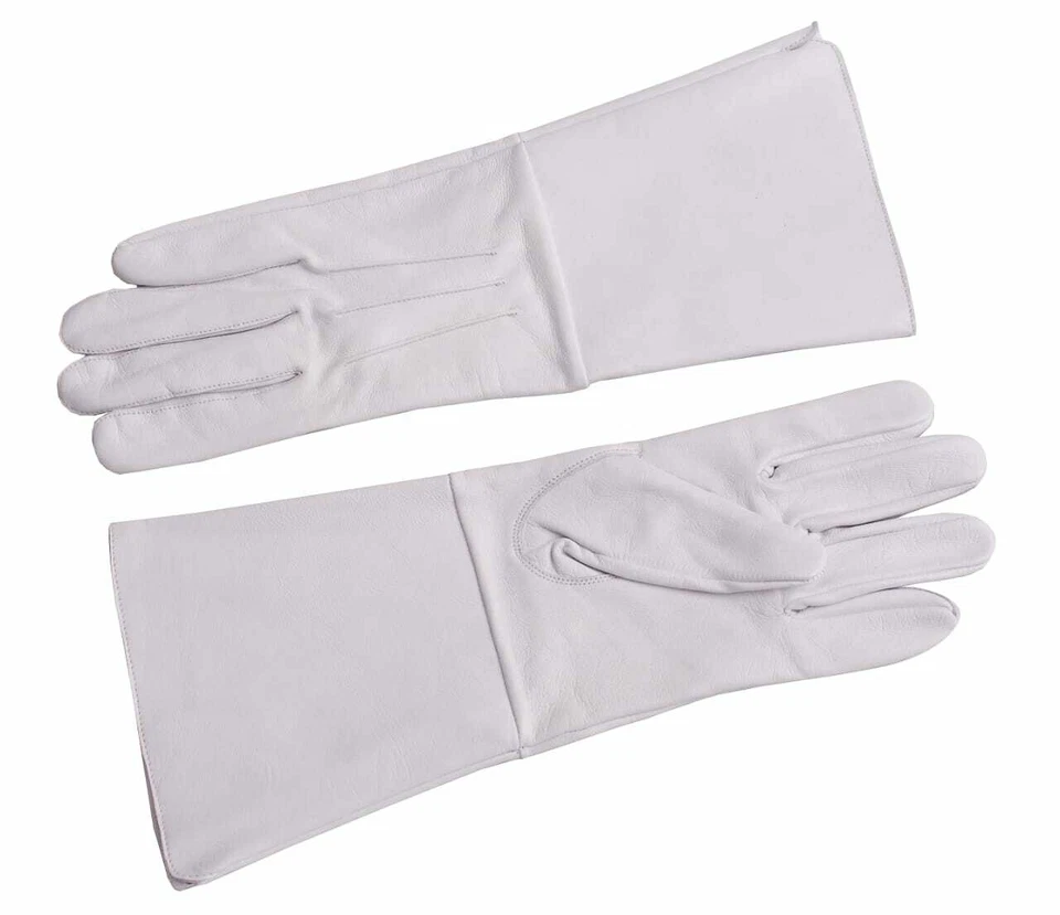 皮革手套长臂袖口中世纪文艺复兴角色扮演手套Amara衬里 — 第 1/4 张图片