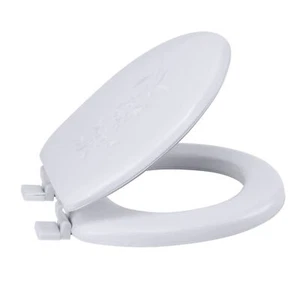 Bath Bliss Extra Soft Vinyl Standard Round Toilet Seat in White - Picture 1 of 7