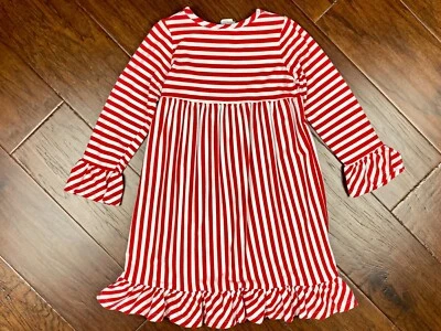 The Bailey Boys Girls Red Striped Knit Nightgown Size 7 EXCELLENT - Image 1 of 4