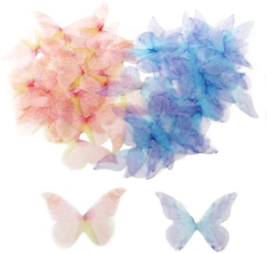 60PCS Artificial Craft Butterfly Wing Charms for Women Earring Pendant Jewelry C - Picture 1 of 7