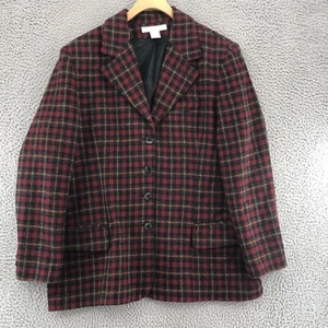 Giacca sportiva Preston & York Blazer donna 14 quadretti in lana rossa con tasche abbottonate - Foto 1 di 9