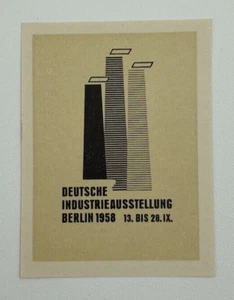 Vintage Luggage Label/Sticker/Stamp Deutsche Industrieausstellung Berlin 1958 - Picture 1 of 2