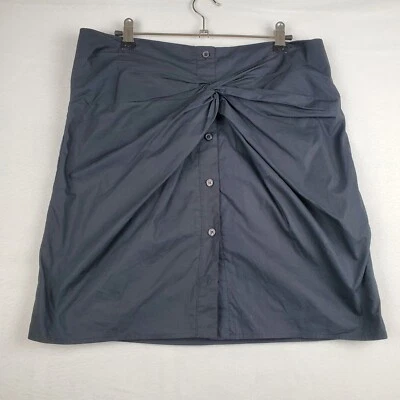 Falda Rebecca Minkoff Línea A Mujer Grande Negra Nudo Frontal Minimalista Carrera Foto 1 de 4