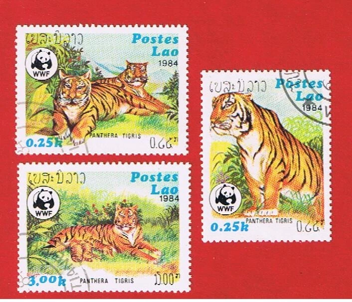 Laos #517-519 en estado bastante bueno usado Tigres envío y devolución gratis Foto 1 de 1