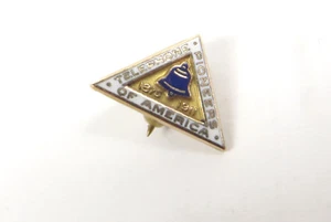 VINTAGE PETITE TELEPHONE PIONEERS OF AMERICA 10K GOLD FILL PIN ENAMEL DESIGN - Picture 1 of 4