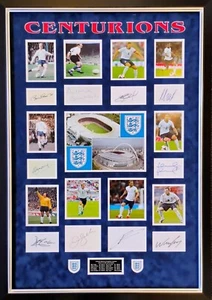 ENGLAND FOOTBALL CENTURIONS SIGNED MONTAGE AFTAL - Picture 1 of 1