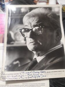 CLAUDE RAINS Signed 8x10 Photo Inscribed Letter on Front and Back JSA LOA
