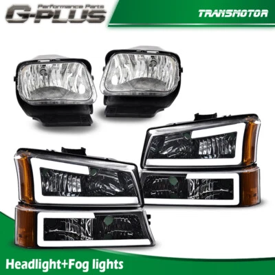 Par combinado de faros LED DRL aptos para Chevy Silverado 2003-2006 + luces antiniebla Foto 1 de 4