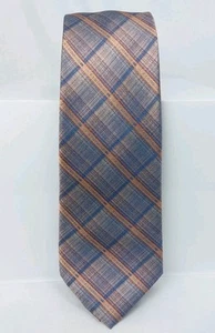 Jos A Bank Reserve Krawatte 100 % Seide blau kupfer kariert 3"x62" Top Qualität - Bild 1 von 5