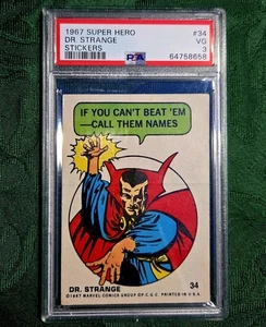 1967 Marvel Super Hero Dr. Strange RC Rookie Philadelphia Gum Stickers PSA 3 VG - Picture 1 of 2