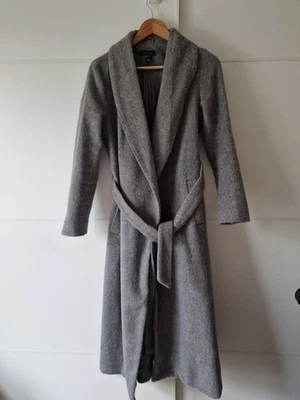 Size 8 New Look Grey belted Long Winter Coat Womens casual formal wear - Image 1 of 4