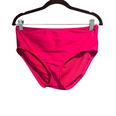 DKNY Hot Pink Bikini Bottoms Size Large mid to high rise Hot tub Pool Cruise - Image 1 of 4