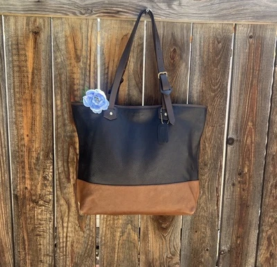 NWT Coach Men's Bleecker Leather Small Holdall Brass Black Fawn F71429 - Image 1 of 4