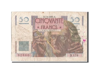 [#207554] Banknote, France, 50 Francs, 50 F 1946-1951 ''Le Verrier'', 1951, 1951 - Image 1 of 2