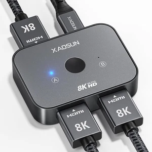 XAOSUN 48Gbps HDMI 2.1 Switch 8K,HDMI Splitter 1 in 2 Out/2 in 1 Out Bidirection - Picture 1 of 8