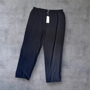 Eileen Fisher Seide Tapered Hose Damen Seitenschlitz L schwarz Pull On Krepp elegant - Bild 1 von 21