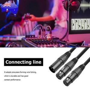 50cm XLR Splitter Cable 1 Male To 2 Female XLR Y Splitter Mic Audio Cables - Picture 1 of 8