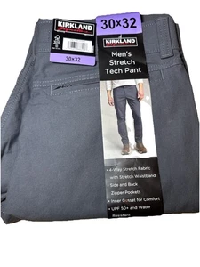 NWT Kirkland Signature Men's Stretch Tech Pant Gray Size 30X32 - Picture 1 of 3