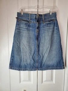 Vintage Polo Jeans Ralph Lauren Womens Size 8 Denim Knee Pencil Skirt With Slit - Picture 1 of 8