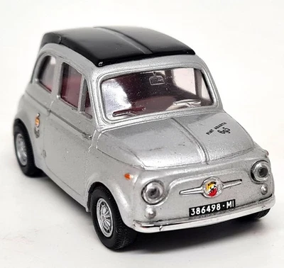 Vitesse 1/43 Fiat 500 Abarth 695 Silver Black Diecast Model Car - Image 1 of 4